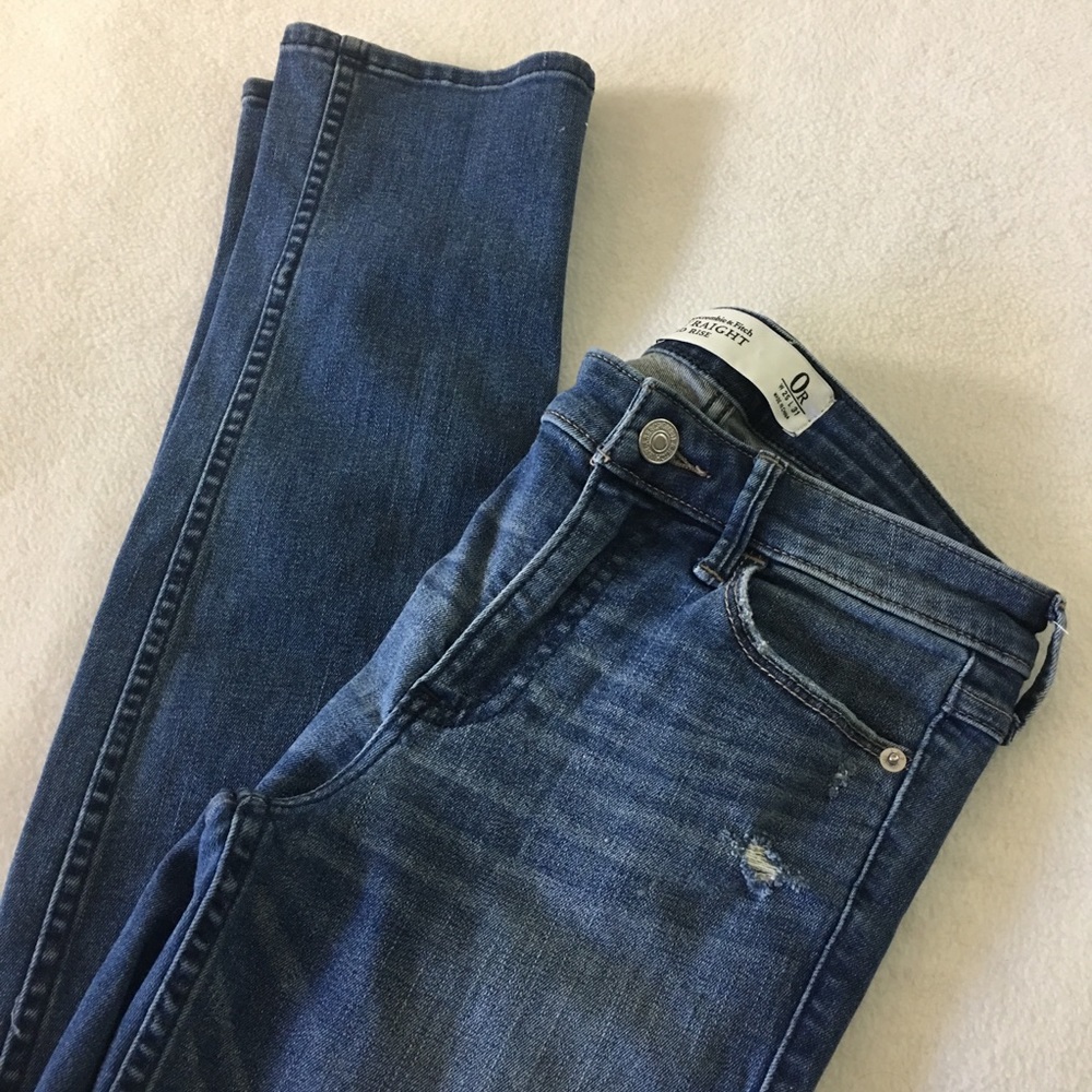 Abercrombie & Fitch distressed straight leg jeans